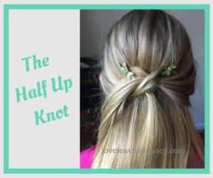 Half up knot with bobbies