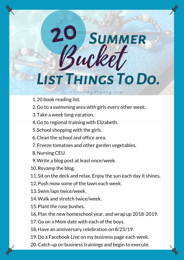 Create A Summer 2019 Bucket List